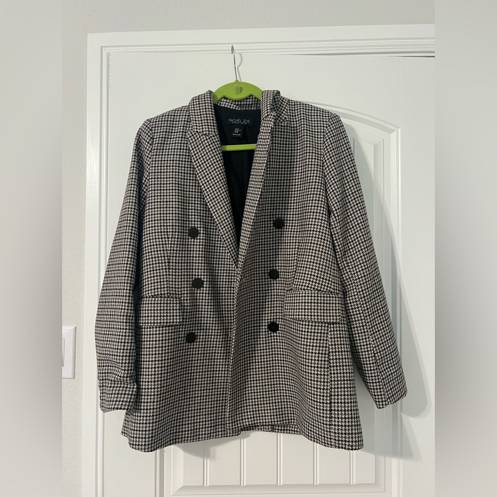 Rachel Zoe Houndstooth Patterned Jacket